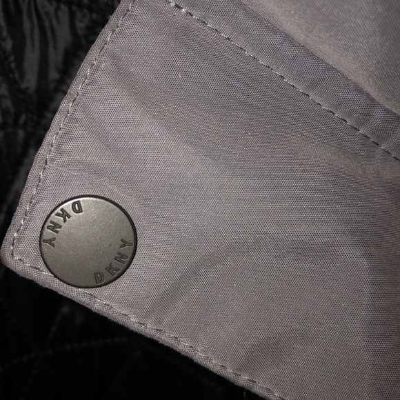 DKNY Grey Winter Coat quilted on inside Size L Men’s Authentic - Picture 12 of 12